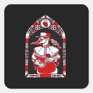 Till Death Do Us Part Plague Doctor Classic Love M Square Sticker