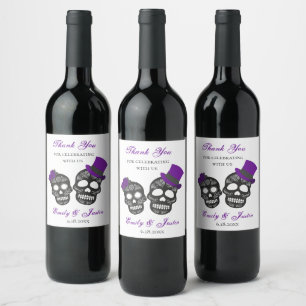 Till Death Do Us Part Purple Wedding Favour Wine Label