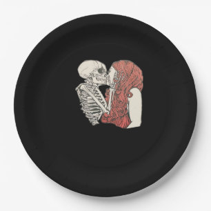 Till Death Do Us Part Skeleton Art Classic Paper Plate