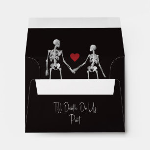 Till Death Do Us Part Skeleton Black RSVP Envelope