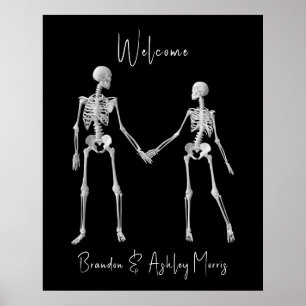 Till Death Do Us Part Skeleton Black Welcome Poster