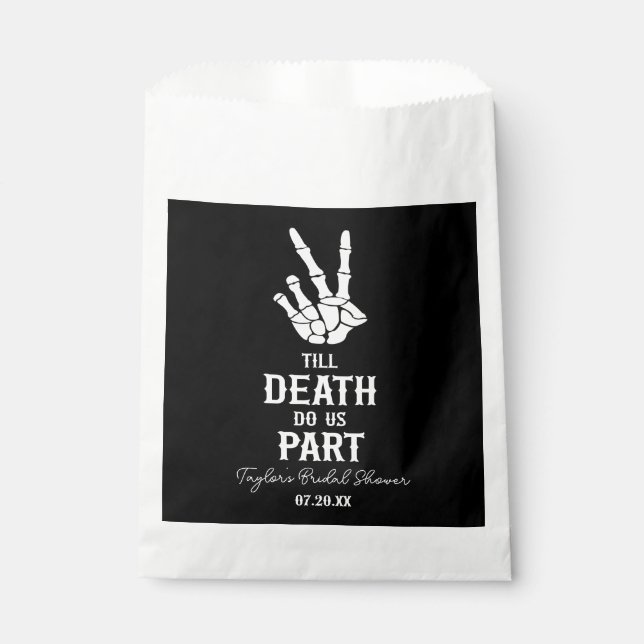 Till Death Do Us Part Skeleton Bridal Shower Favour Bag (Front)