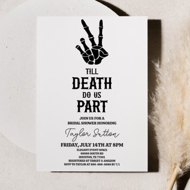 Till Death Do Us Part Skeleton Bridal Shower Invitation (Creator Uploaded)
