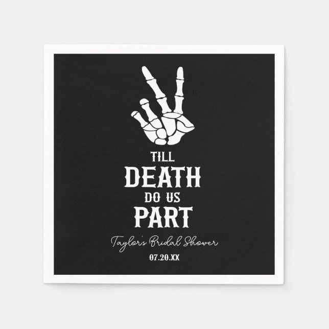 Till Death Do Us Part Skeleton Bridal Shower Napkin (Front)