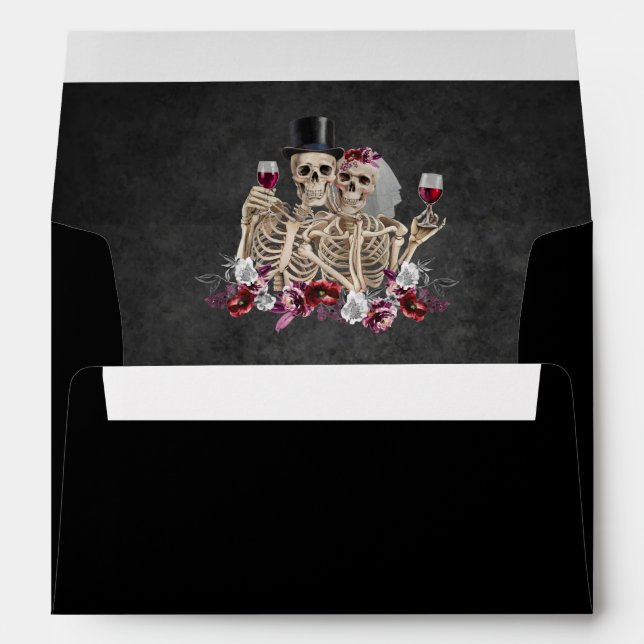 Till death do us Part, Skeleton Bride Groom Menu Envelope (Back (Bottom))