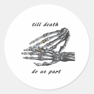 Till Death Do Us Part Skeleton Hands (Cream) Class Classic Round Sticker