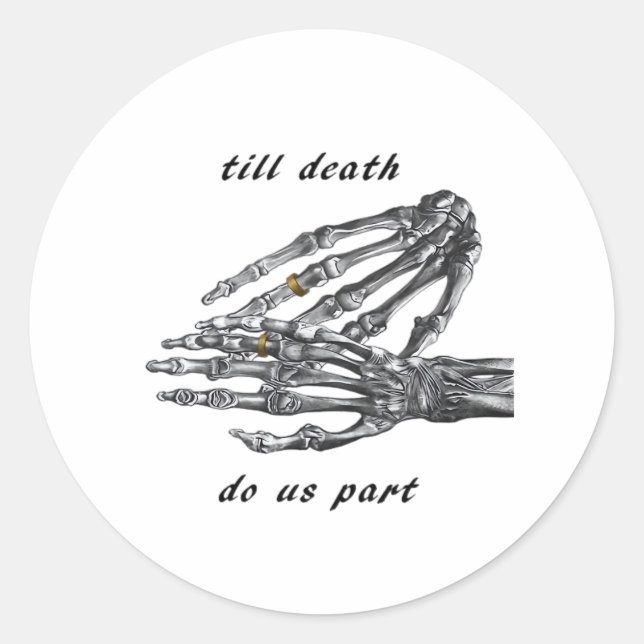 Till Death Do Us Part Skeleton Hands (Cream) Class Classic Round Sticker (Front)