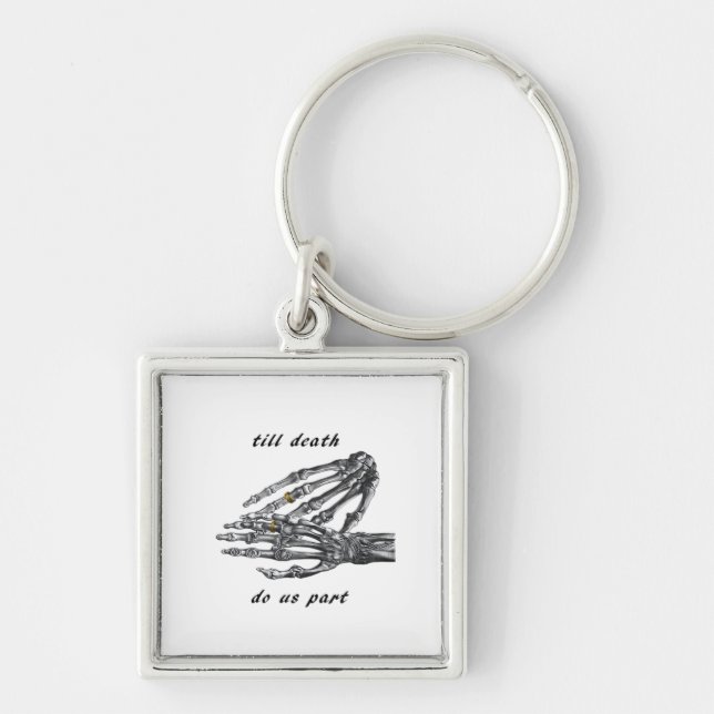 Till Death Do Us Part Skeleton Hands (Cream) Class Keychain (Front)
