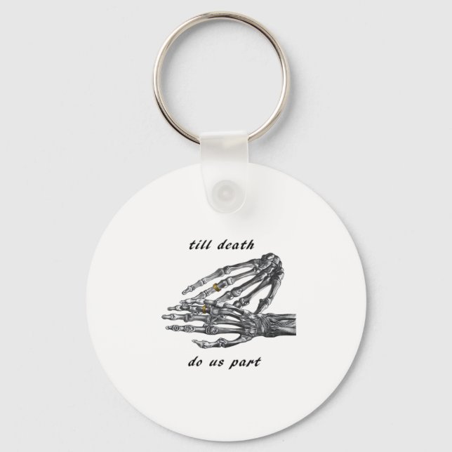 Till Death Do Us Part Skeleton Hands (Cream) Class Keychain (Front)