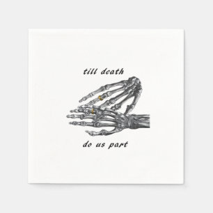 Till Death Do Us Part Skeleton Hands Cream Classic Napkin