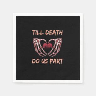 Till Death Do Us Part Skeleton Heart Hands Valenti Napkin