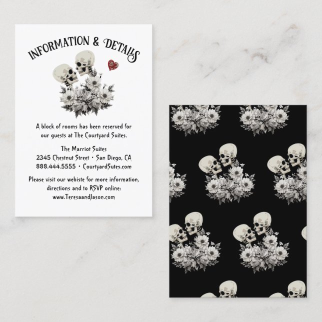 Till death do us Part Skeleton Info & Details Business Card (Front/Back)