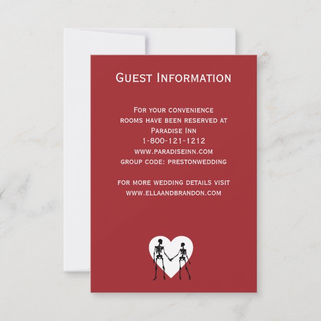 Till Death Do Us Part Skeleton Red Enclosure Card (Front)