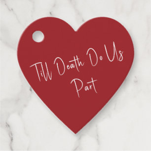 Till Death Do Us Part Skeleton Red Favour Tags