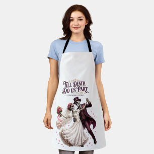 Till Death Do Us Part Skeleton Wedding Apron