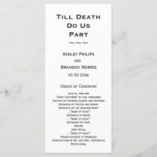 Till Death Do Us Part Skeleton Wedding White  Program