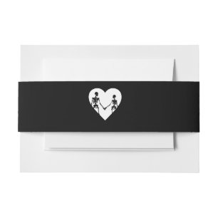 Till Death Do Us Part Skeleton White Invitation Belly Band