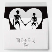 Till Death Do Us Part Skeleton White Invitation