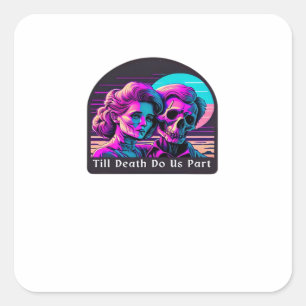 Till Death Do Us Part Sloth and Soulmate Theme Square Sticker