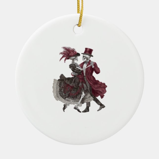 Till Death Do Us Part – Victorian Skeleton Couple  Ceramic Ornament (Front)