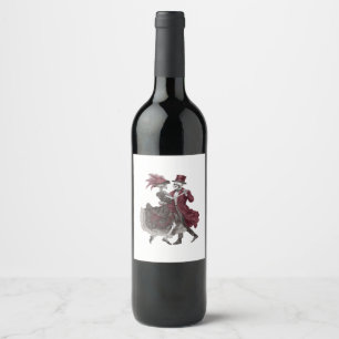 Till Death Do Us Part – Victorian Skeleton Couple Wine Label