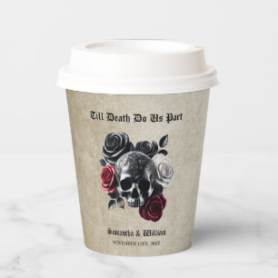 Till Death Do Us Part Vintage Halloween Wedding Paper Cups