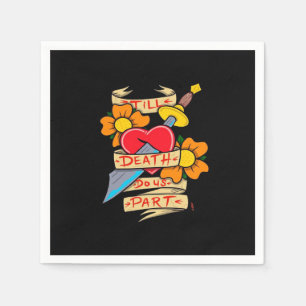 Till Death Do Us Part Vintage Tattoo Classic Napkin