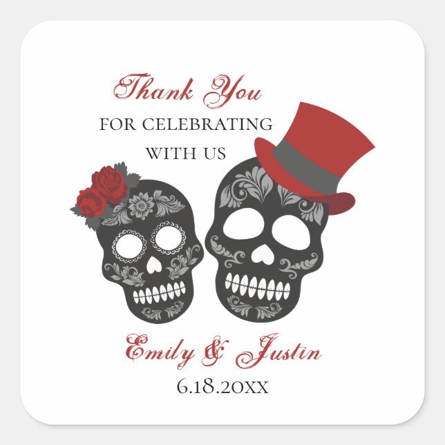 Till Death Do Us Part | Wedding Favour Square Sticker (Front)
