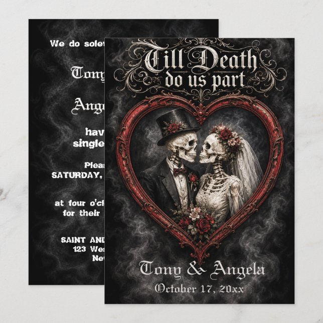 Till Death Do Us Part Wedding Invitation (Front/Back)