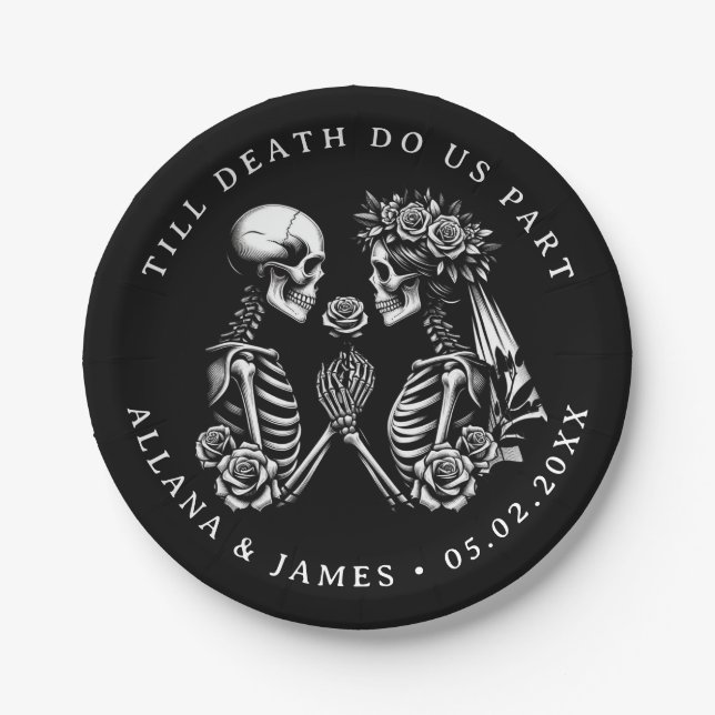 Till Death Do Us Part Wedding Paper Plate (Front)