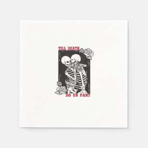 Till Death Do Us Part Wedding Skeleton Couple Vale Napkin