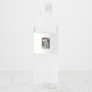 Till Death Do Us Part Wedding Skeleton Couple Vale Water Bottle Label
