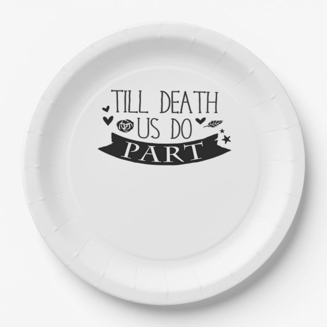 Till Death Do Us Part Wedding Vows Classic Paper Plate (Front)
