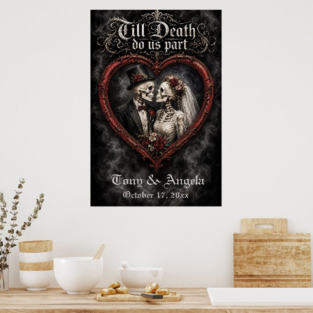 Till Death Do Us Part Wedding Welcome Poster (Kitchen)