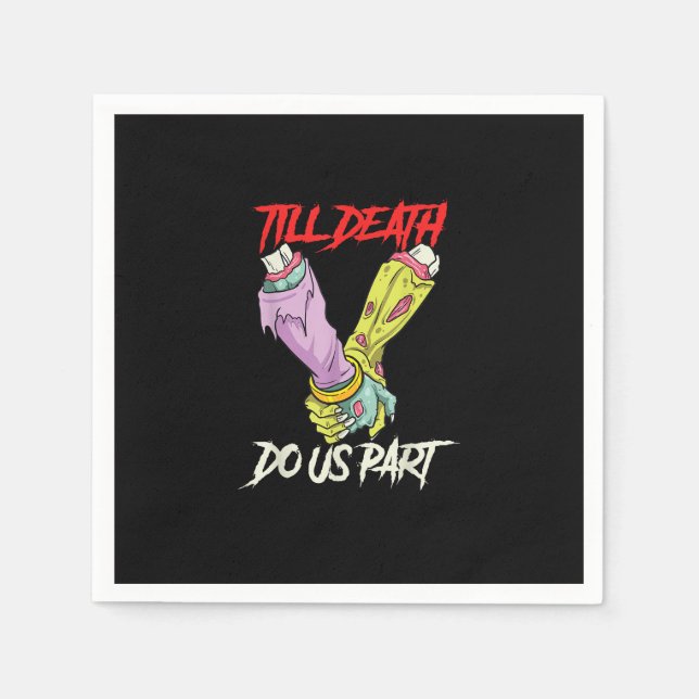 Till Death Do Us Part Zombie Hands Death Pastel Go Napkin (Front)