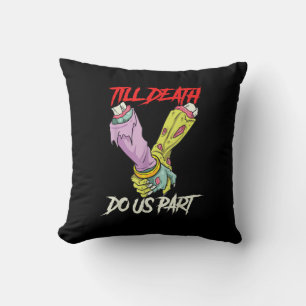 Till Death Do Us Part Zombie Hands Death Pastel Go Throw Pillow