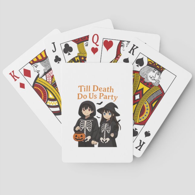 Till Death Do Us Party – Anime Halloween Couple Cl Playing Cards (Back)