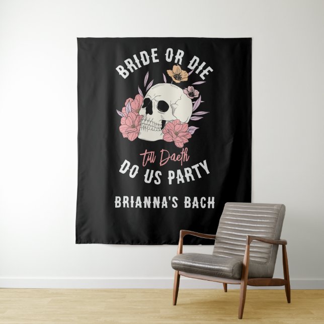 Till death do us party bachelorette party banner tapestry (In Situ)