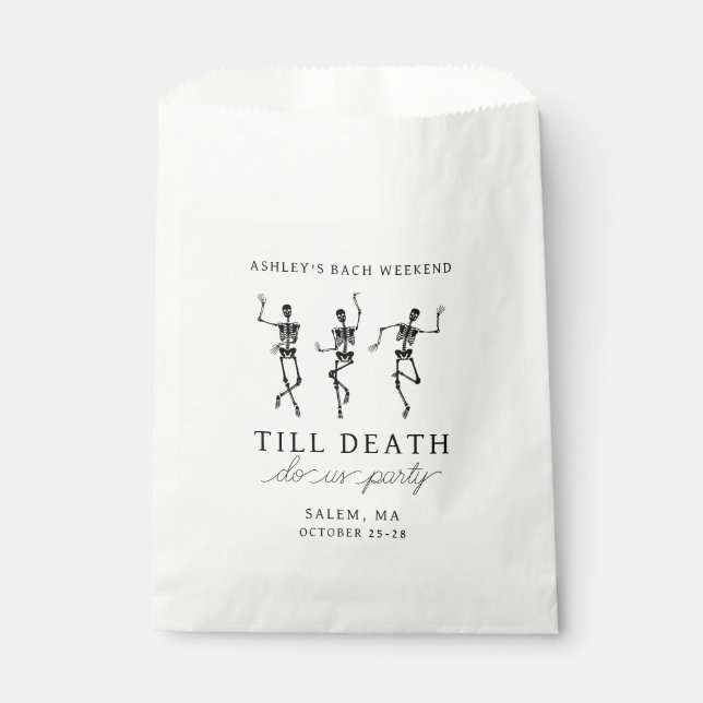 Till Death Do Us Party Bachelorette Weekend Favour Bag (Front)