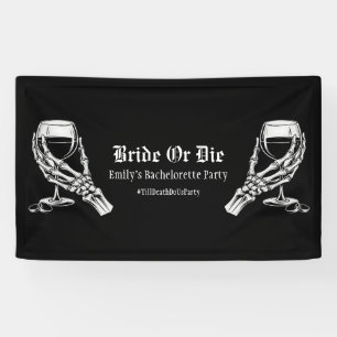 Till Death Do Us Party Black Gothic Bachelorette Banner
