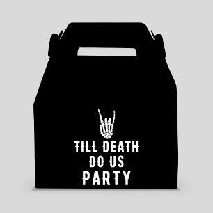 Till Death Do Us Party Black Skeleton Party Guests Favor Box