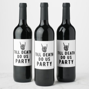 Till Death Do Us Party Bridal Shower Wine Label