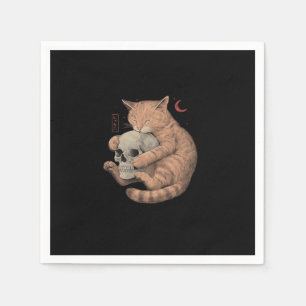 Till Death Do Us Party Cat Skull Classic Napkin