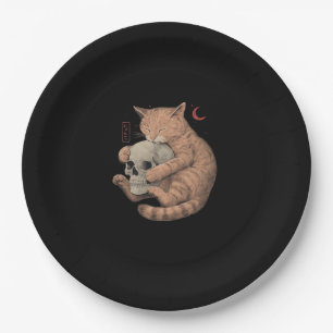 Till Death Do Us Party Cat Skull Classic Paper Plate
