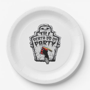 Till Death Do Us Party Classic For Halloween Paper Plate