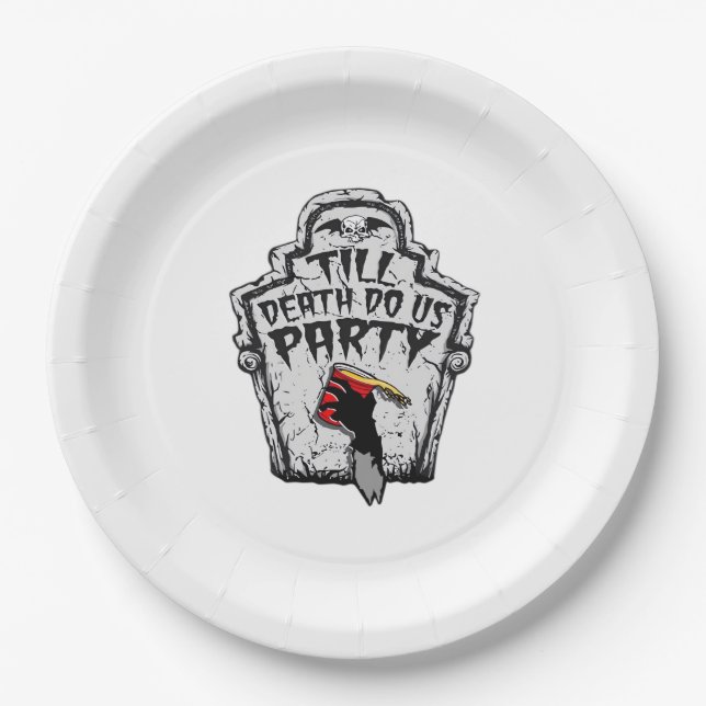 Till Death Do Us Party Classic For Halloween Paper Plate (Front)
