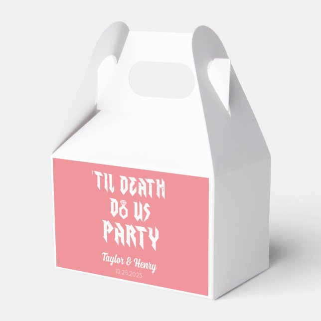 Till Death Do Us Party Custom Wedding Favour Boxes (Front Side)
