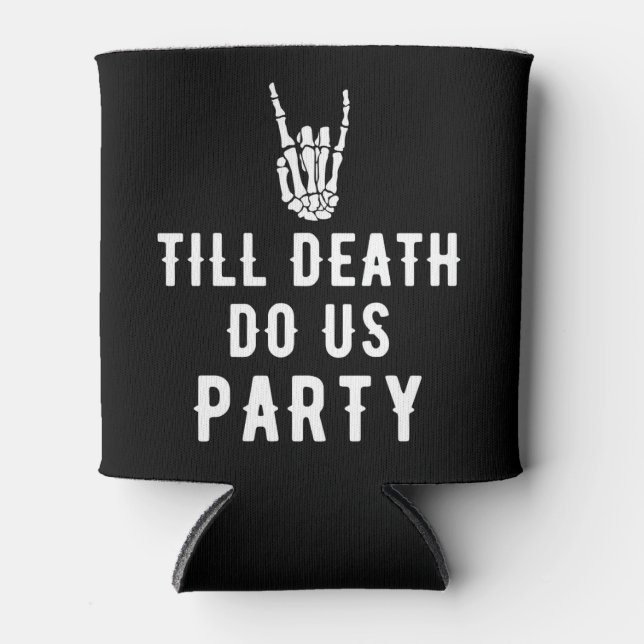 Till Death Do Us Party Favours Black Skeleton Part Can Cooler (Front)