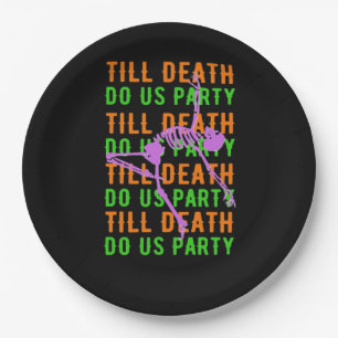 Till Death Do Us Party Funny Halloween Engagement  Paper Plate