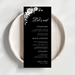 Till Death Do Us Party Gothic Floral Black Wedding Menu